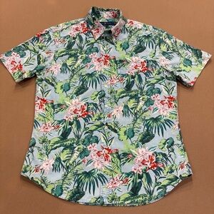 Ralph Lauren Men’s Slim Fit Cotton Floral Hawaiian Short Sleeve Button Down L